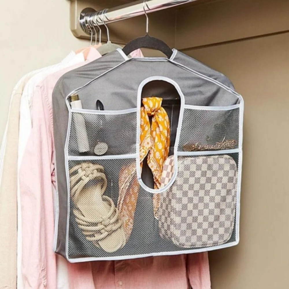 Gray Hanging Closet Organizer